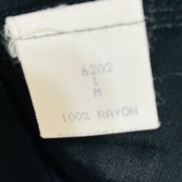 Vintage Cache Blouse Black Embroidered White Trim Sz M Short Sleeve - Picture 4 of 5